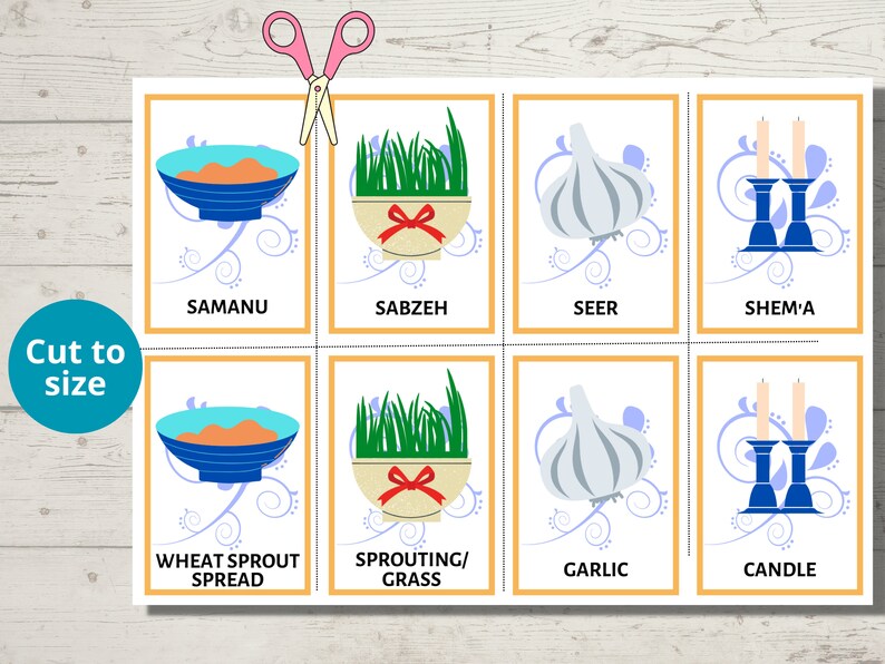 Printable Nowruz Memory Matching Game/flash Cards Etsy