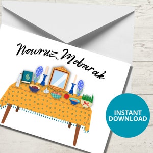 Printable Nowruz card English and Farsi included