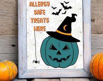 Printable Teal Pumpkin Project Sign, Allergy Friendly Sign, Trick-or-Treat Sign, Non Food Treats