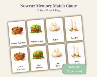 Juego de memoria imprimible de Nowruz/Tarjetas didácticas