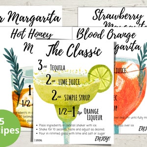 Printable Margarita Recipe Bundle for National Margarita Day, Fiesta Theme, Margarita Monday ...