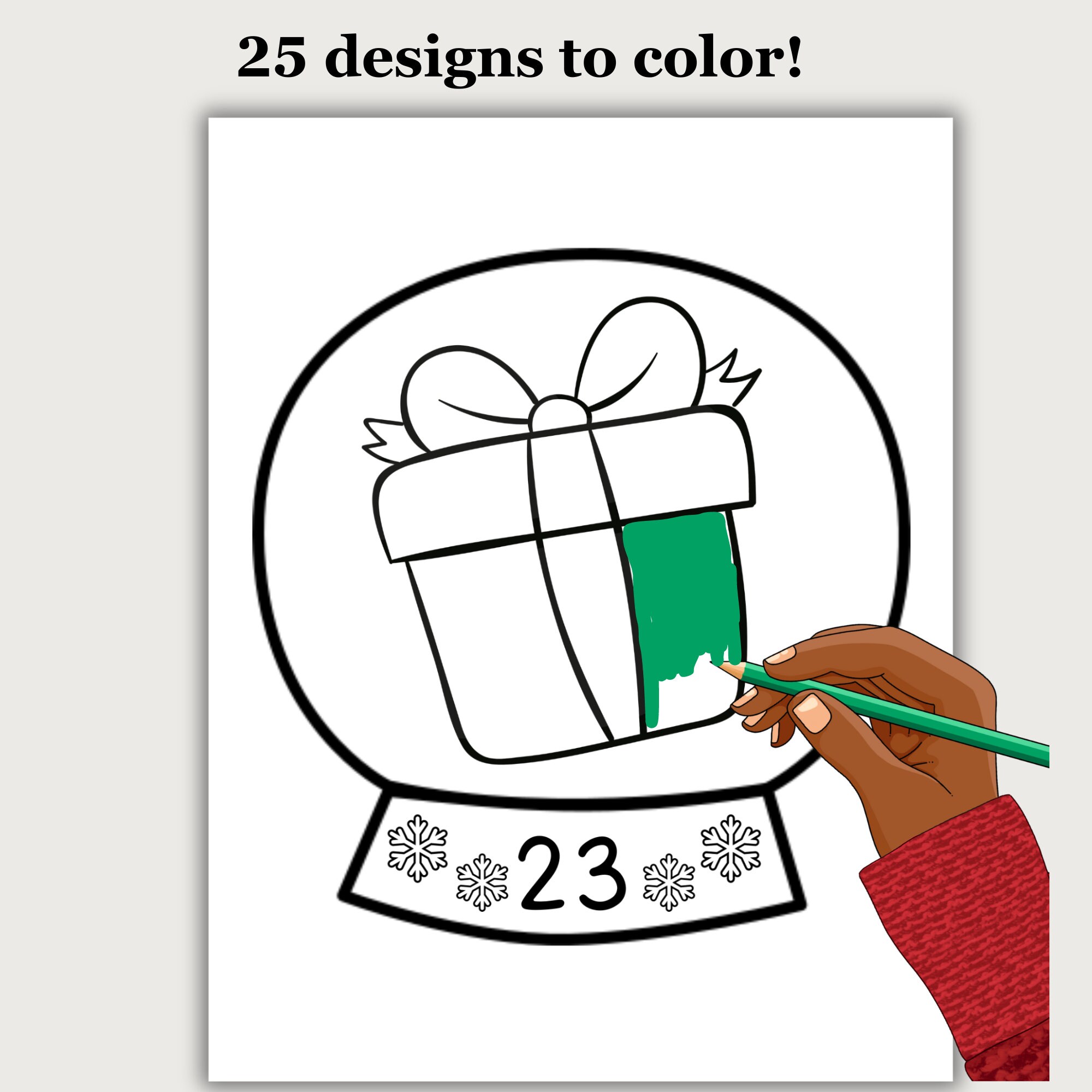 Printable Advent Coloring Pages, Advent Calendar, Christmas Countdown