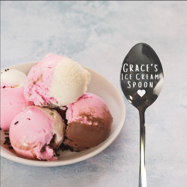 Custom Ice Cream Spoon, Personalized Ice Cream Spoon, Ice Cream Spoon, Tea Spoon, Table Spoon, Ice Cream, Fun Gift