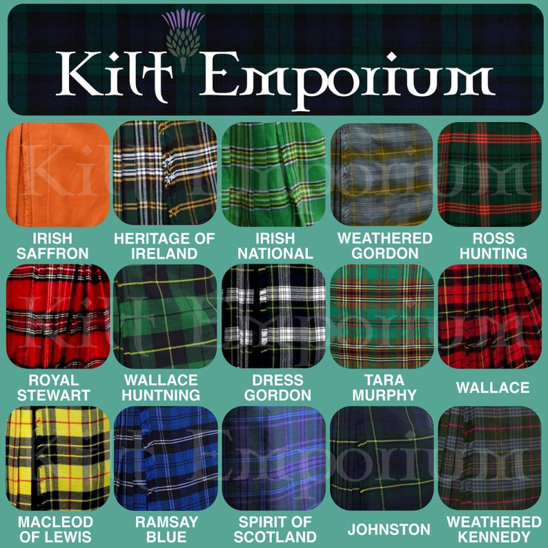 Premium Wool Blend Utility Kilt with Double-Sided Cargo Pockets - 8 Yards, 16oz Heavy Tartan Fabric - Handcrafted by Kilt Emporium