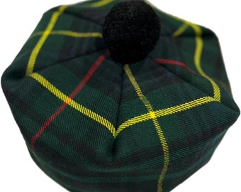 Kilt Emporium Hunting Stewart Tartan Tam Hat - Traditional Tam O Shanter Hat Men Caps with Pompom - Classic Scottish Caps for Men