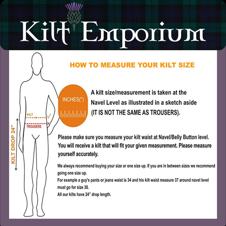 Scottish Tartan Kilts - Premium Wool Blend - 8 Yards, 16oz - Handcrafted by Kilt Emporium