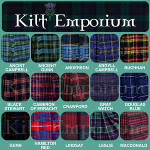 Scottish Tartan Kilts - Premium Wool Blend - 8 Yards, 16oz - Handcrafted by Kilt Emporium