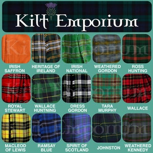 Scottish Tartan Kilts - Premium Wool Blend - 8 Yards, 16oz - Handcrafted by Kilt Emporium