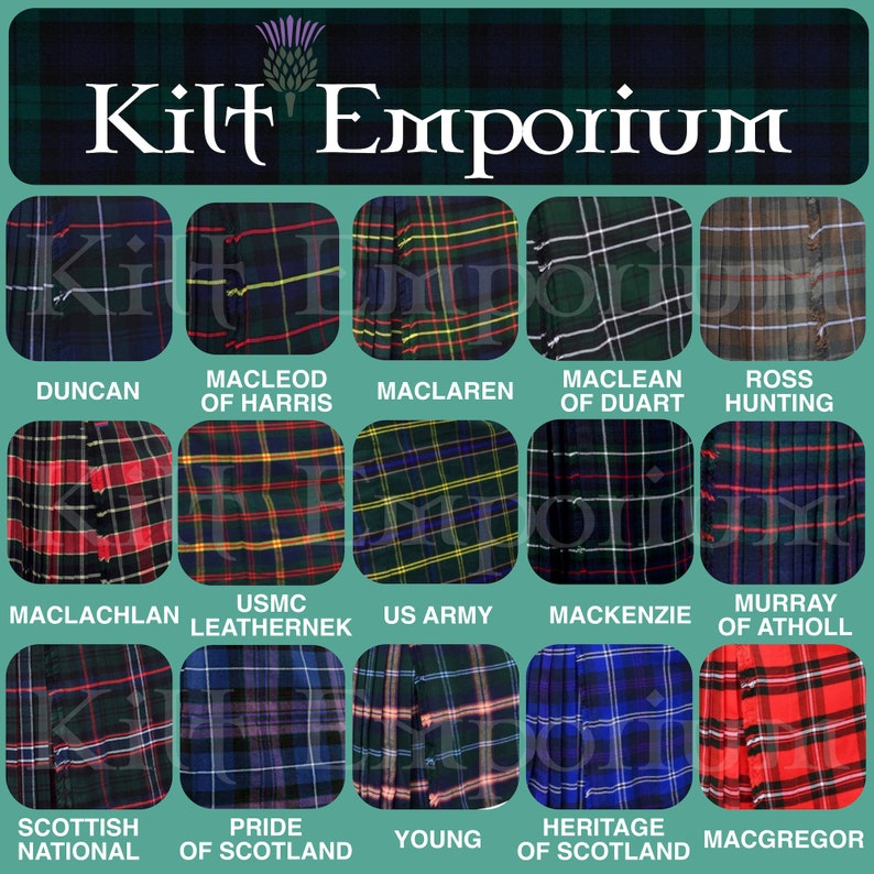 Premium Wool Blend Utility Kilt with Double-Sided Cargo Pockets - 8 Yards, 16oz Heavy Tartan Fabric - Handcrafted by Kilt Emporium