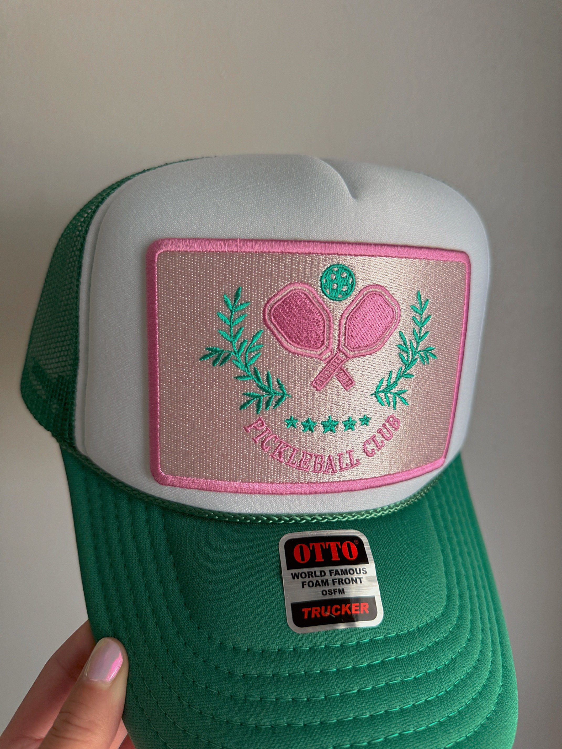???OTTO: HOT PINK “IN MY PICKLEBALL ERA” Trucker Hat Otto 55-133 5-Panel High Crown Foam Trucker Hats - Neon  main image 2