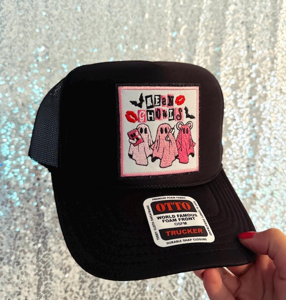 Mean Ghouls Trucker Hat | mean ghouls hat, Halloween, cute trucker hats, Halloween trucker hats, girly hat, gifts for her