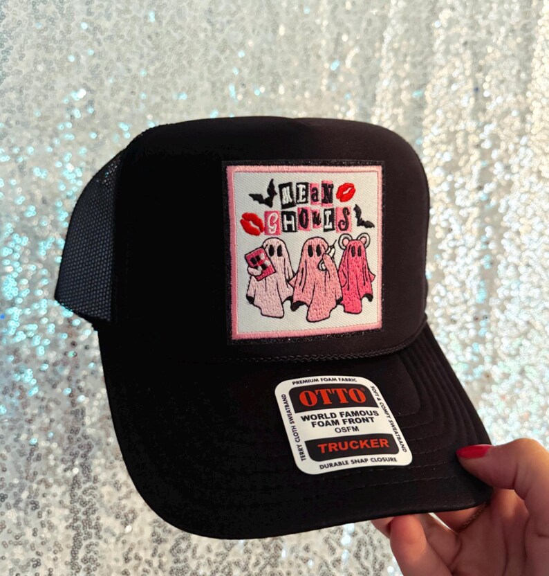 Mean Ghouls Trucker Hat | mean ghouls hat, Halloween, cute trucker hats, Halloween trucker hats, girly hat, gifts for her Black