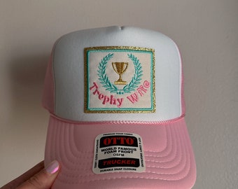 Trophy Wife Trucker Hat | trucker hat, trucker hats for women, bachelorette gifts, cute trucker hats, unhinged hats