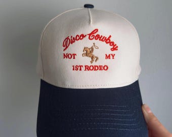 Not My First Rodeo Trucker Hat | Disco Cowgirl Western Style Embroidered Cap