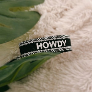Embroidered Bracelet Howdy tassel bracelet, friendship bracelet, embroidered bracelet, birthday gift, bachelorette gift, gifts for her image 1