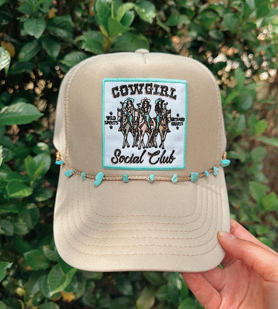 TOMBSTONE Cowgirl Turquoise Lounge Beach Club Hat Cowboy Hat - Turquoise Aqua Natural Stone Accent Band - Aqua  main image 3
