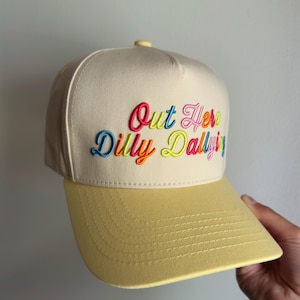 Out Here Dilly Dallying Hat | preppy, colorful hat, cute summer trucker hat, beach day, lake day image 8