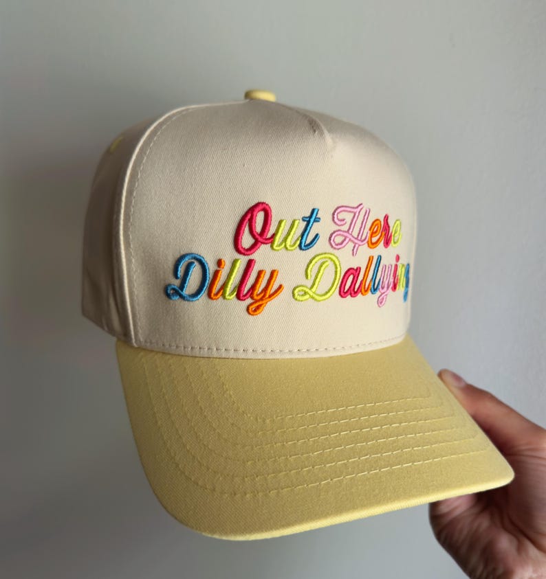 Out Here Dilly Dallying Hat | preppy, colorful hat, cute summer trucker hat, beach day, lake day image 8
