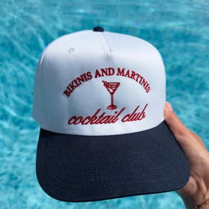 Bikinis and Martinis Trucker Hat | Cocktail Club, Summer Vacation image 3