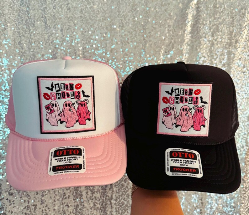 Mean Ghouls Trucker Hat | mean ghouls hat, Halloween, cute trucker hats, Halloween trucker hats, girly hat, gifts for her image 3