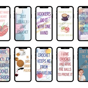 Papéis de parede com citações de crochê para celular, 10 imagens de citações de crochê para papel de parede de celular, papéis de parede fofos para iPhone e Android, telas de bloqueio de crochê