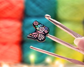 Butée de maille papillon, protège-pointes de ciseaux en silicone, protège-aiguilles à tricoter, protège-projets de crochet, accessoire cadeau pour sac à tricoter.