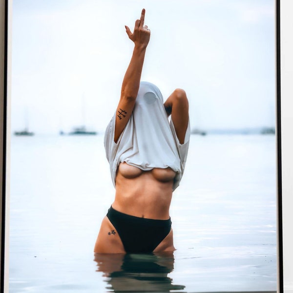Middle Finger Feminism Poster - Colourful Art Print for Empowered Women