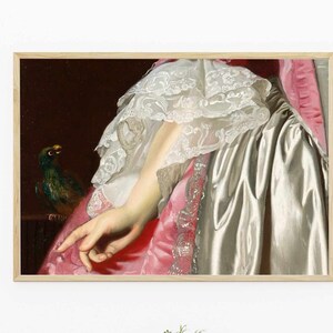 Vintage Victorian Dress | Art Vintage Print | Wall Décor | Moody Portrait Painting | Dark Academia Decor | Victorian Dress | Baroque Print