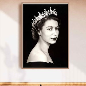 Queen Elizabeth II portrait | British Royal Family | Buckingham Palace | Monarchy | Queen Elizabeth Vintage Print