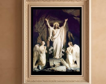 Easter Resurrection Scene | Jesus  | Easter Wall Art | Jesus Resurrection | Religious Easter Decor | Prayer Room Art | Christian Art