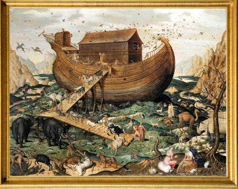 Impression d'art biblique arche de Noé - Décoration murale Renaissance