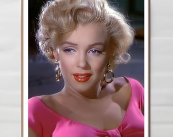 Classic Marilyn Monroe Colour Digital Print - Vintage Art Download
