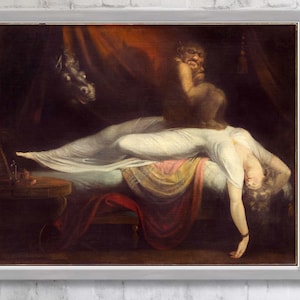 The Nightmare Art Print - Henry Fuseli Gothic Wall Decor, Romantic Era Painting, Dark Aesthetic Gift, Vintage Supernatural Artwork