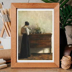 Carl Vilhelm Holsoe | Interior with the artist&#39;s wife |Printable Wall Art | Vintage Art Print| Vintage Wall Art| Home Decor