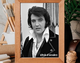 Elvis Presley Prints | Iconic Art | Elvis Presley Poster | Digital Download | Rock And Roll | Wall Decor | Black and White Print