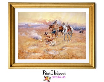 Blackfeet Native Americans Indian Art | Vintage Wild West Downloadable Print
