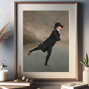 The Skating Minister Print | Vintage Ice Skating Art | Henry Raeburn Painting | Historical Digital Download | Old Master Artwork