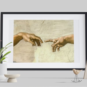 Michelangelo | Sistine Chapel |  Home Decor Wall Art | Hand Of God |  Wall Art