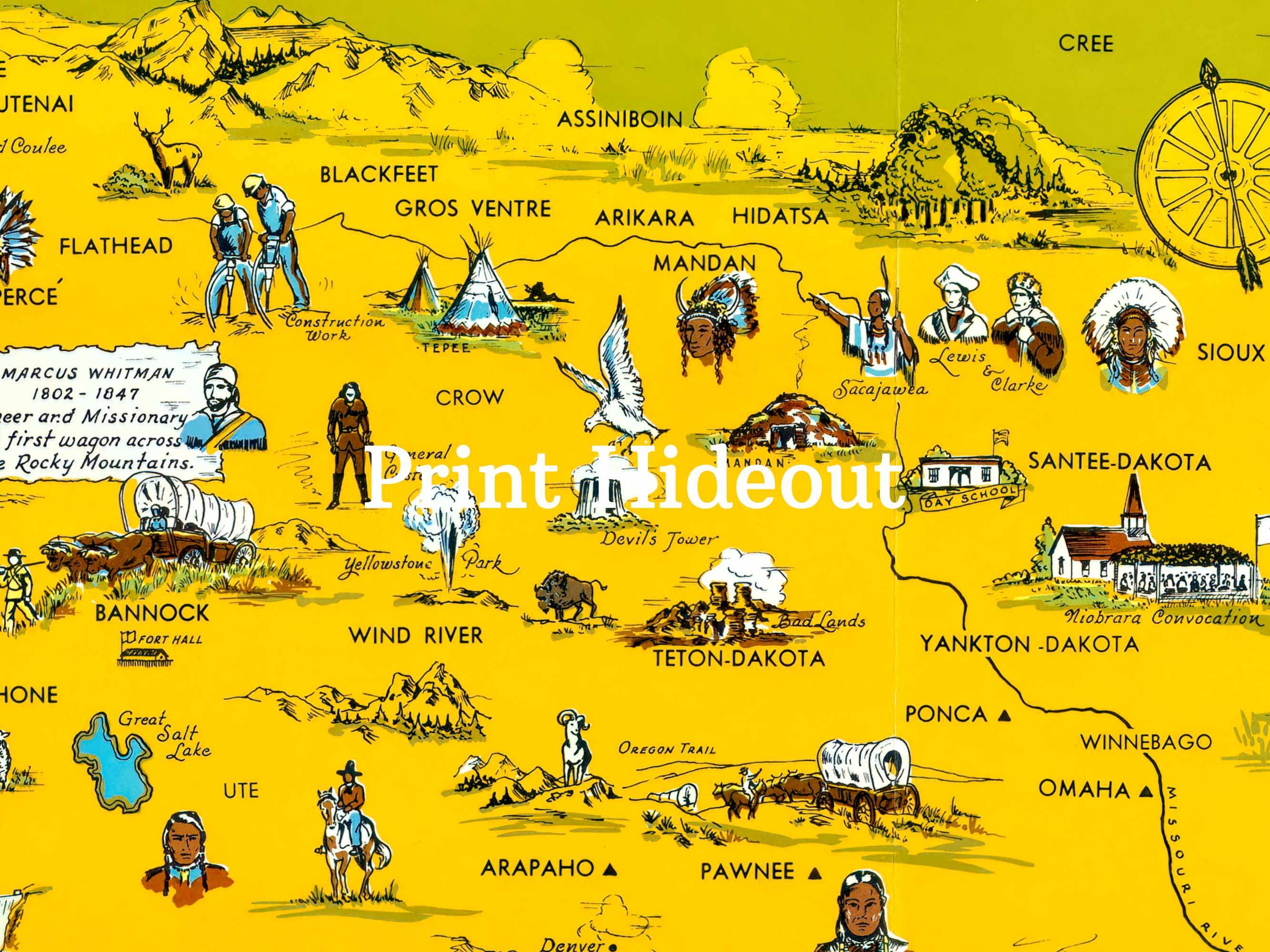 Original Map Of Native American Indian Tribes In The Usa Etsy
