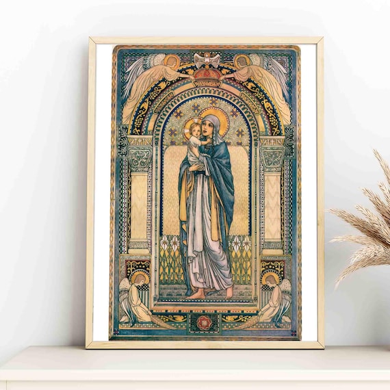 Vintage Madonna and Child Print by Jeanne Antoinette Labrousse