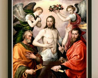 Resurrection of Christ Printable Art – Saint Peter & Paul – Antonio Moro Religious Wall Decor – Digital Download