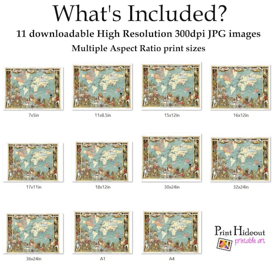 1886年大英帝国世界地図 - ウォルター・クレイン歴史版画