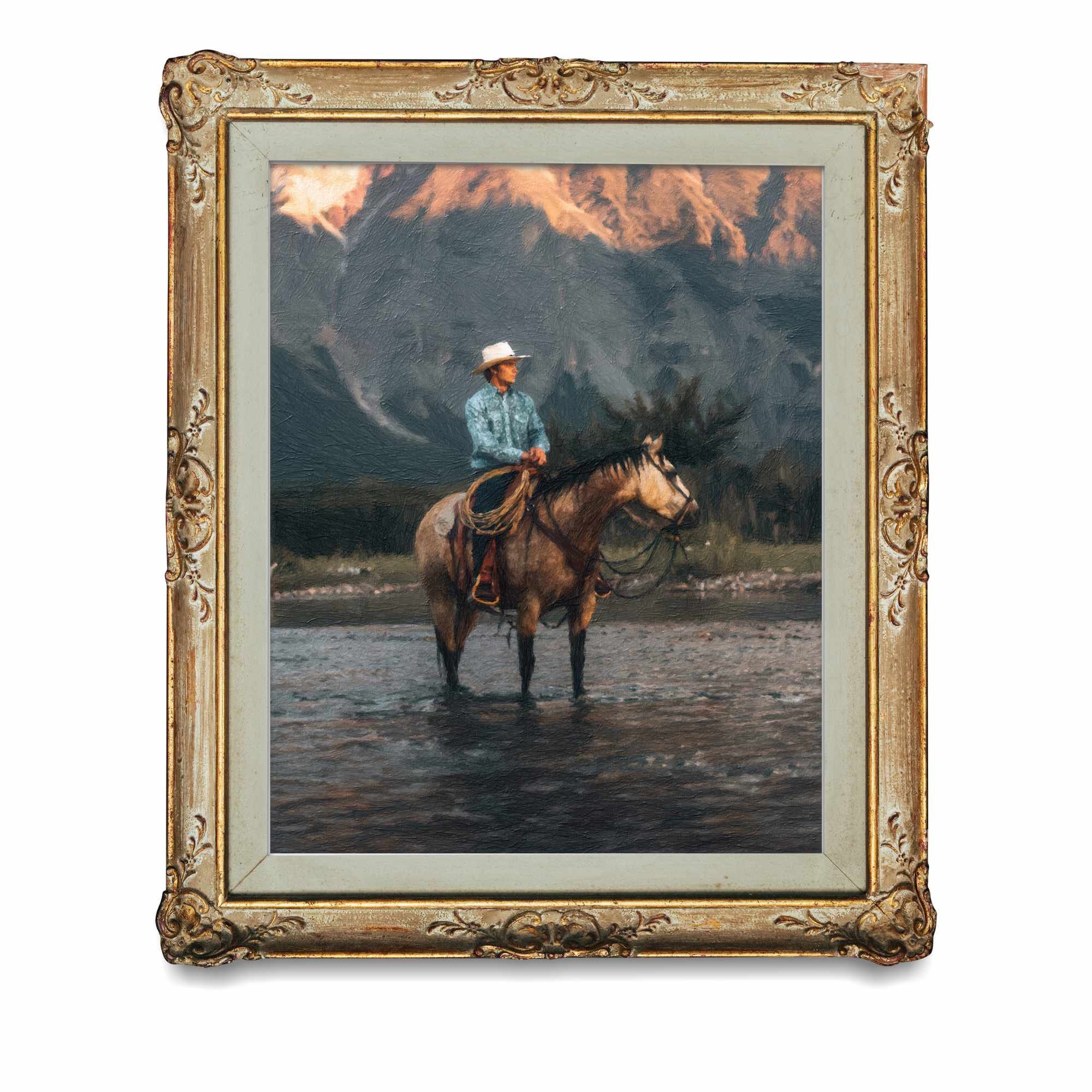 Tableau Toile Indien Far West - 50x70 Cm - Déco Maison