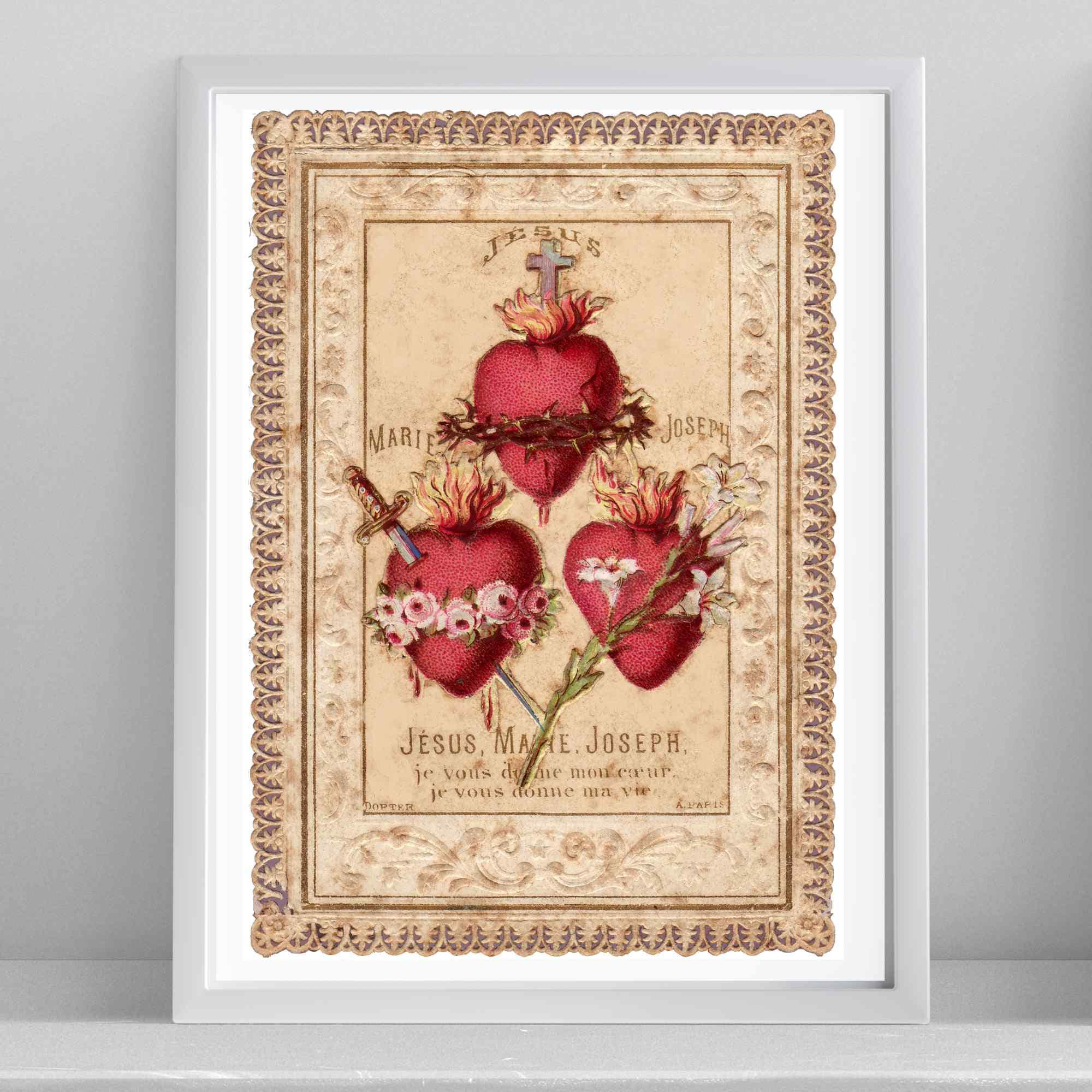 Three Hearts of the Holy Family Downloadable Print – Sacred Heart