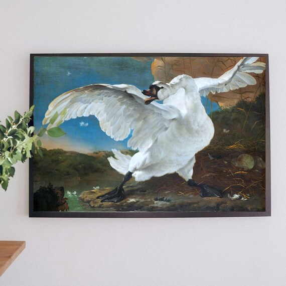 Classical Swan Vintage Enhanced Artwork: Downloadable Print of