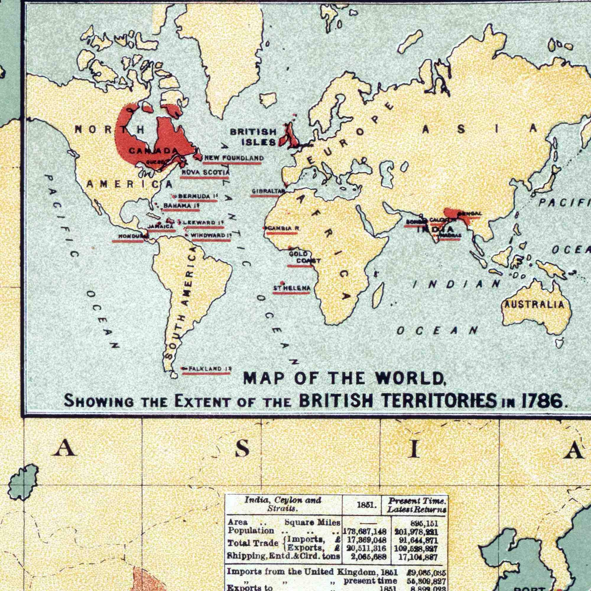 1886年大英帝国世界地図 - ウォルター・クレイン歴史版画