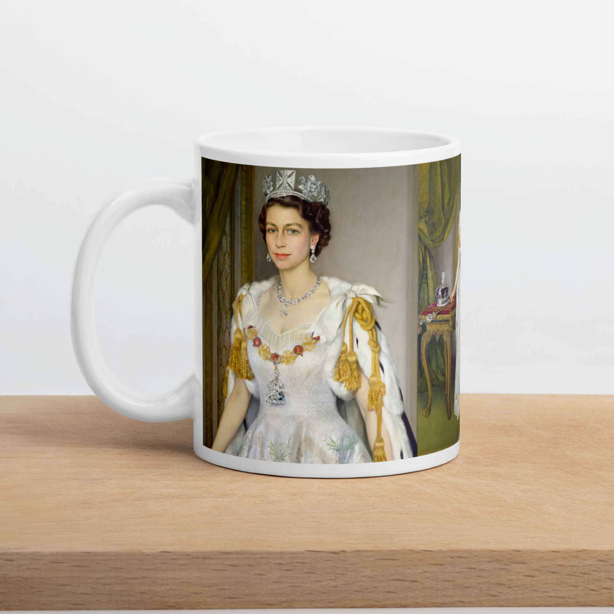 Queen Elizabeth II Commemorative Coffee Mug - 11 Oz White Ceramic Mug, Dishwasher & Microwave Safe - View #3