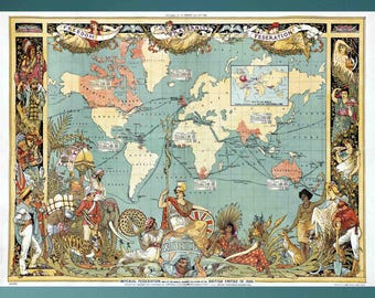 イギリス帝国世界地図、1886年 - ビクトリア女王ジュビリー記念