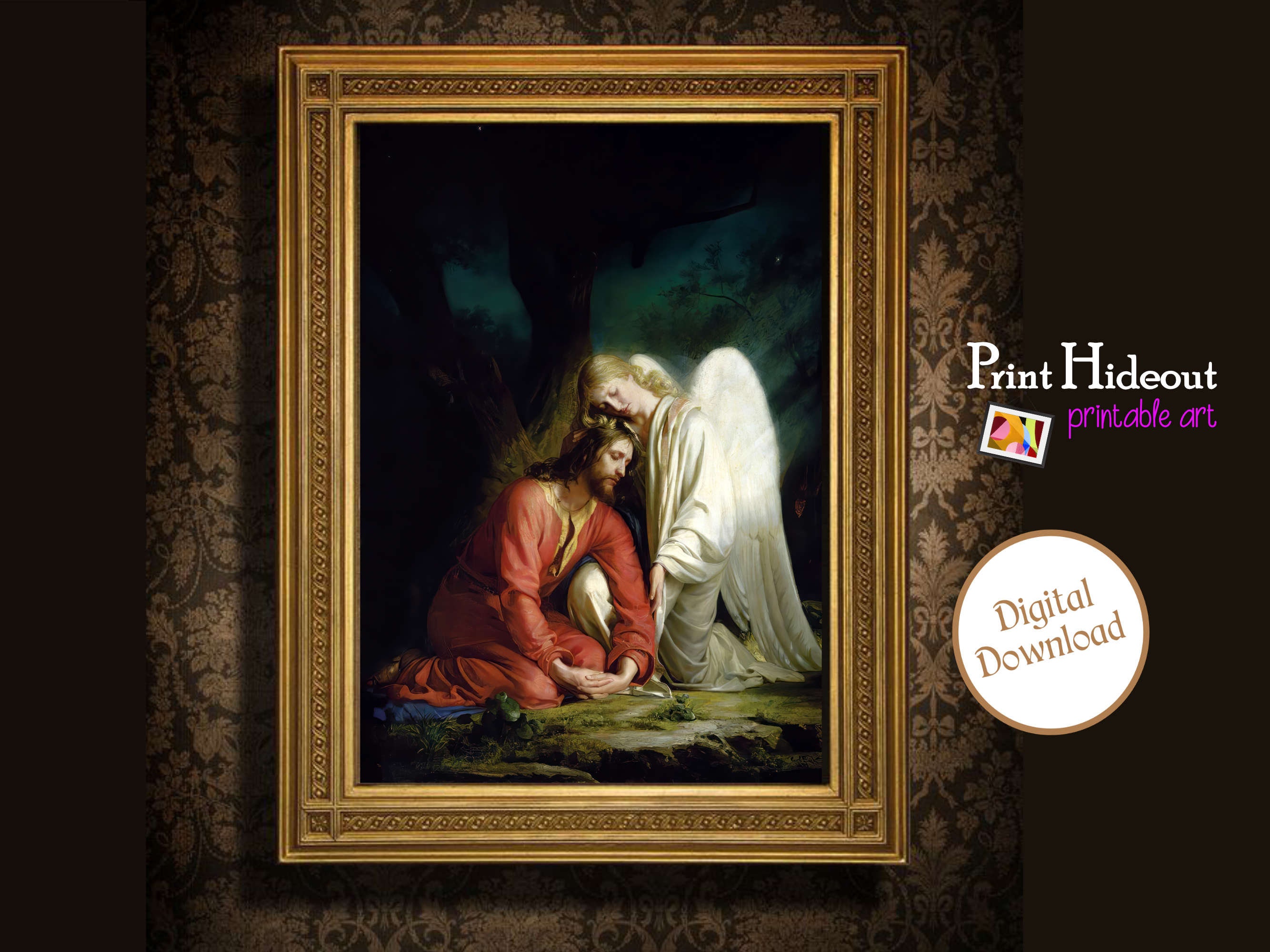 Jesus Christ in Garden of Gethsemane | Religious Art | Bible Print - Etsy