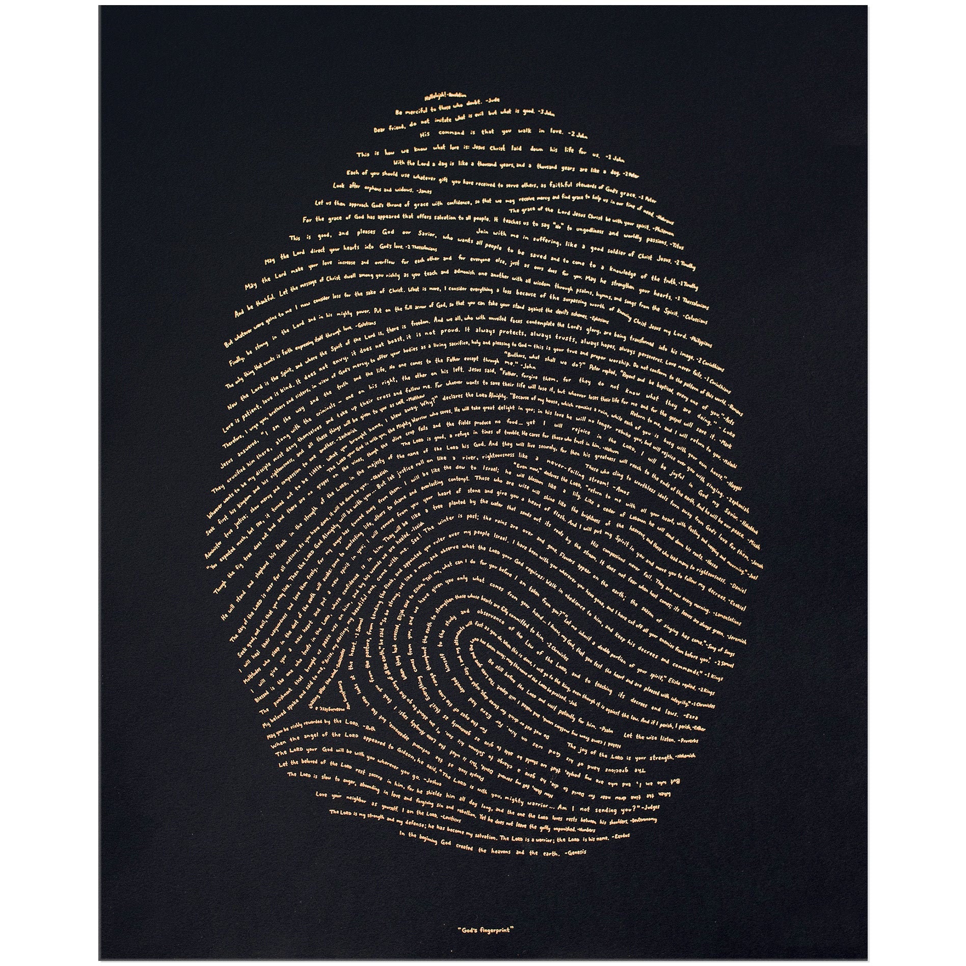 God's Fingerprint - Gold on Black